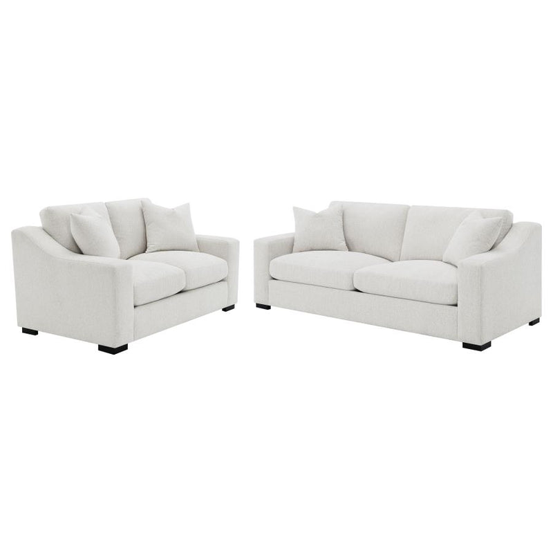 Ashlyn 2-piece Upholstered Track Arm Sofa Set Sand-zoom-