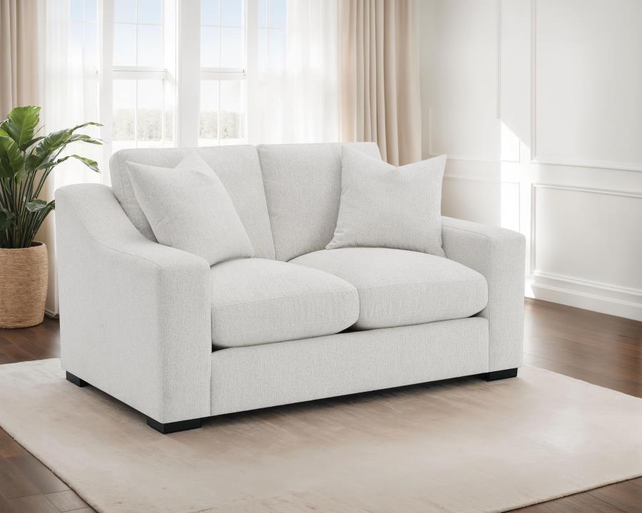 Ashlyn Fabric Upholstered Track Arm Loveseat Sand-2