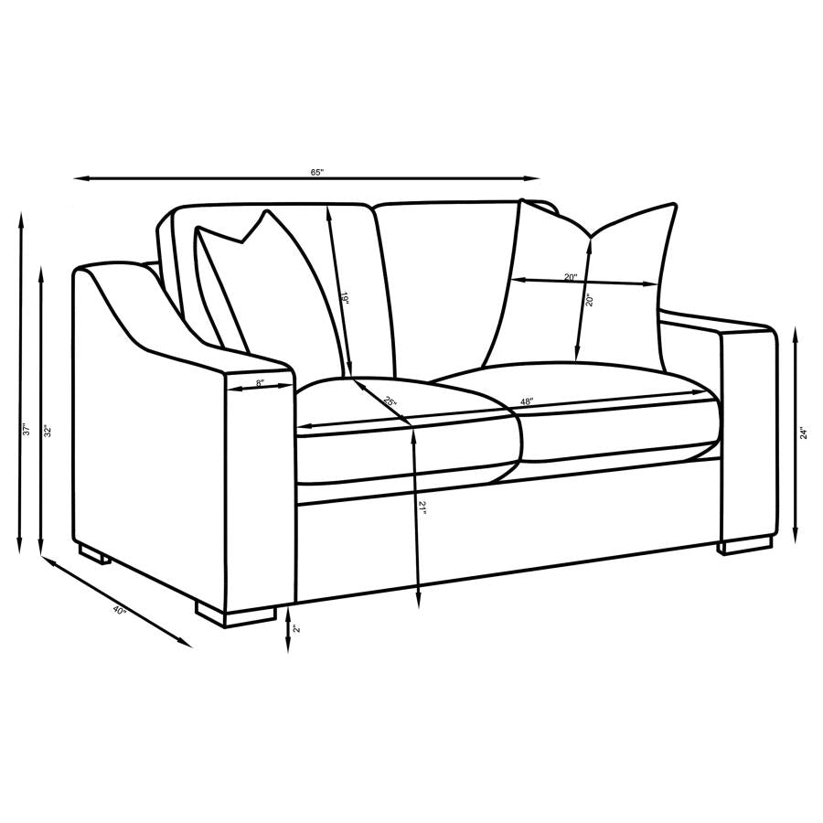 Ashlyn Fabric Upholstered Track Arm Loveseat Sand-zoom-10