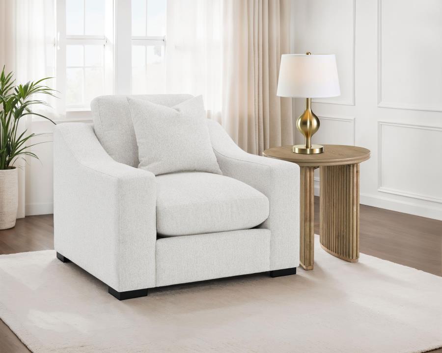 Ashlyn Fabric Upholstered Track Arm Accent Chair Sand-2