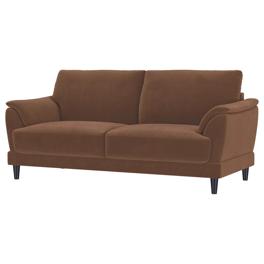 Selma Velvet Upholstered Crescent Arm Sofa Rust-zoom-4