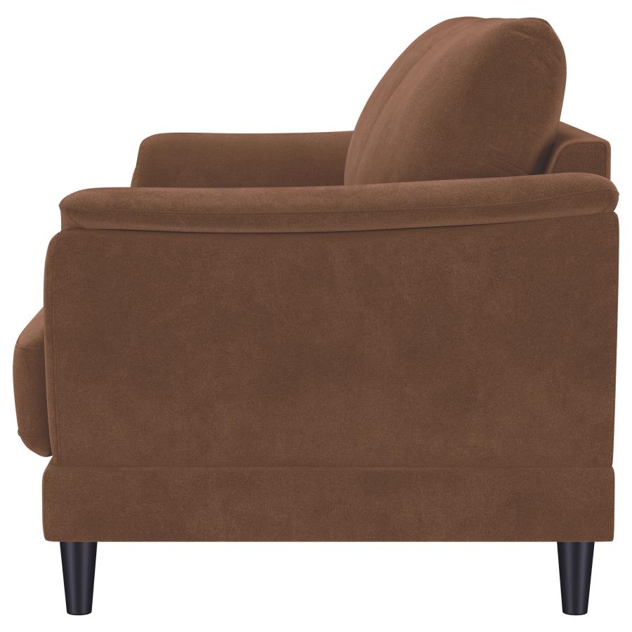Selma Velvet Upholstered Crescent Arm Sofa Rust-5