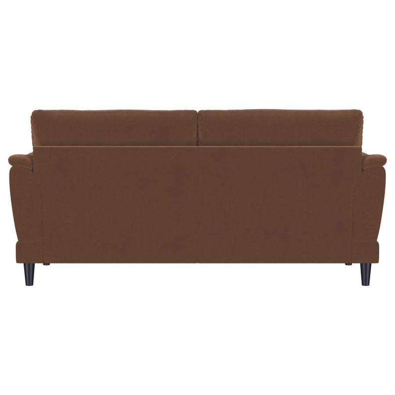 Selma Velvet Upholstered Crescent Arm Sofa Rust-zoom-