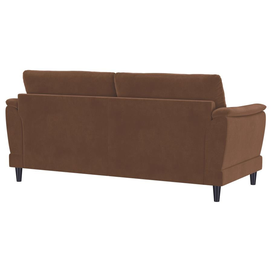 Selma Velvet Upholstered Crescent Arm Sofa Rust-zoom-8