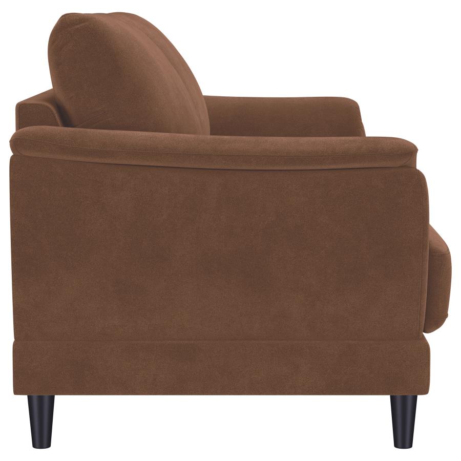Selma Velvet Upholstered Crescent Arm Sofa Rust-zoom-9