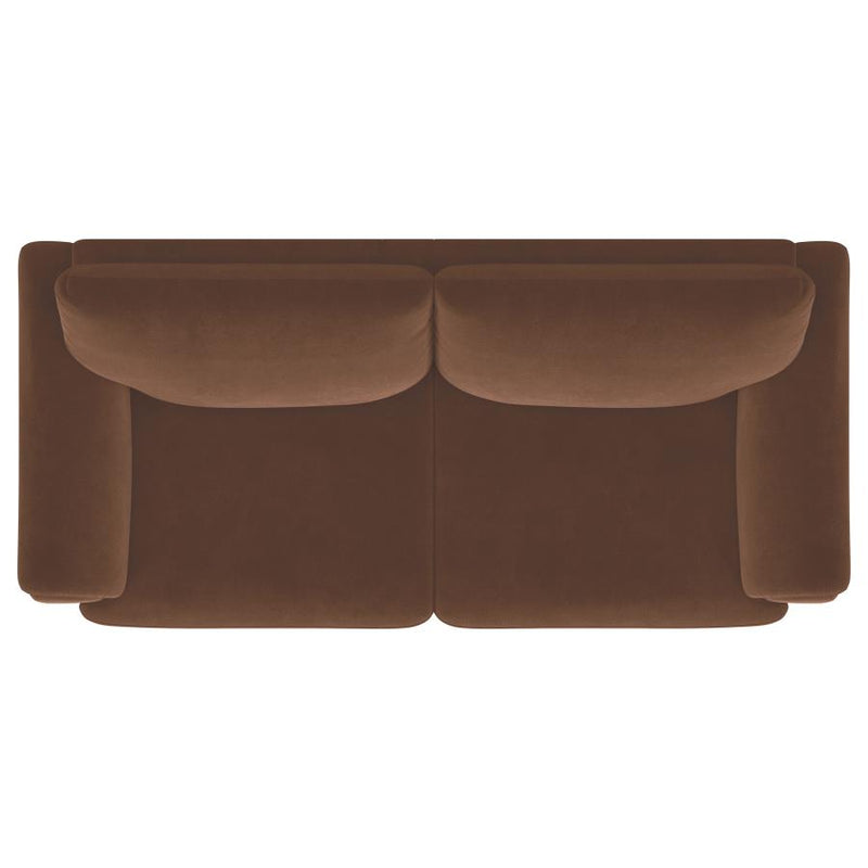 Selma Velvet Upholstered Crescent Arm Sofa Rust-zoom-