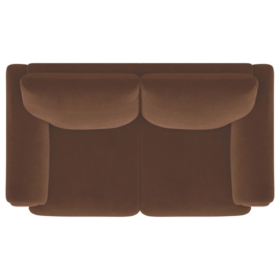 Selma Velvet Upholstered Crescent Arm Loveseat Rust-zoom-10
