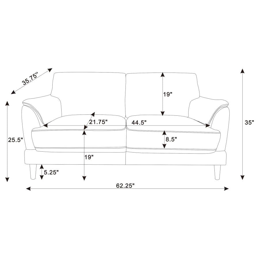 Selma Velvet Upholstered Crescent Arm Loveseat Rust-zoom-12