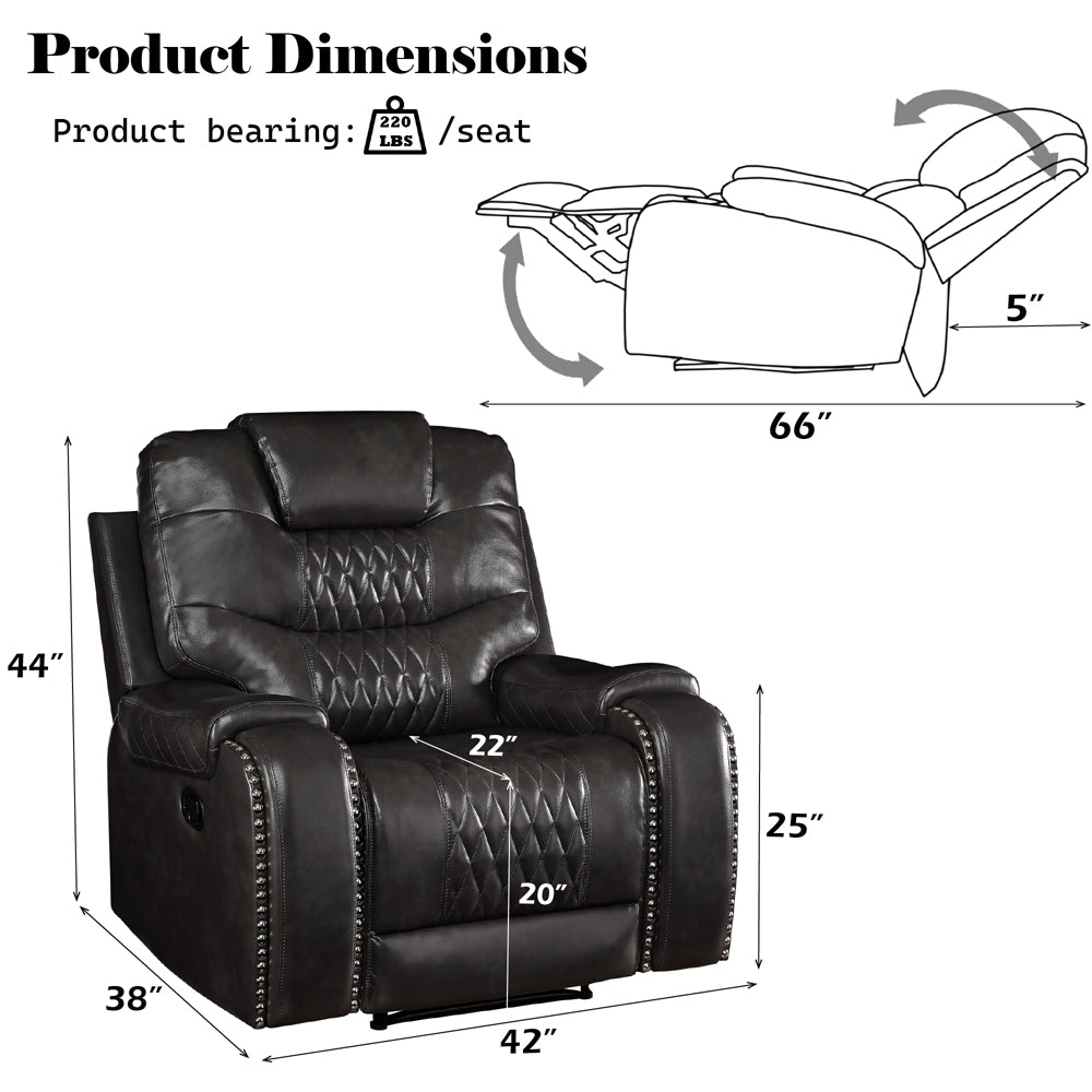 ACME Braylon Motion Recliner – top view – Lusso Furniture Miami