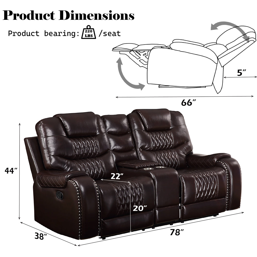 ACME Braylon Motion Loveseat – back view – Lusso Furniture Miami