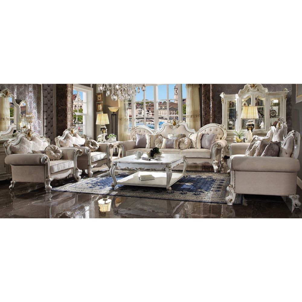 ACME Picardy Oversized Sofa with 8 Pillows – front view – Lusso Furniture Miami