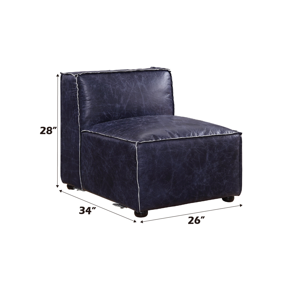 ACME Birdie Modular Armless Chair – back view – Lusso Furniture Miami