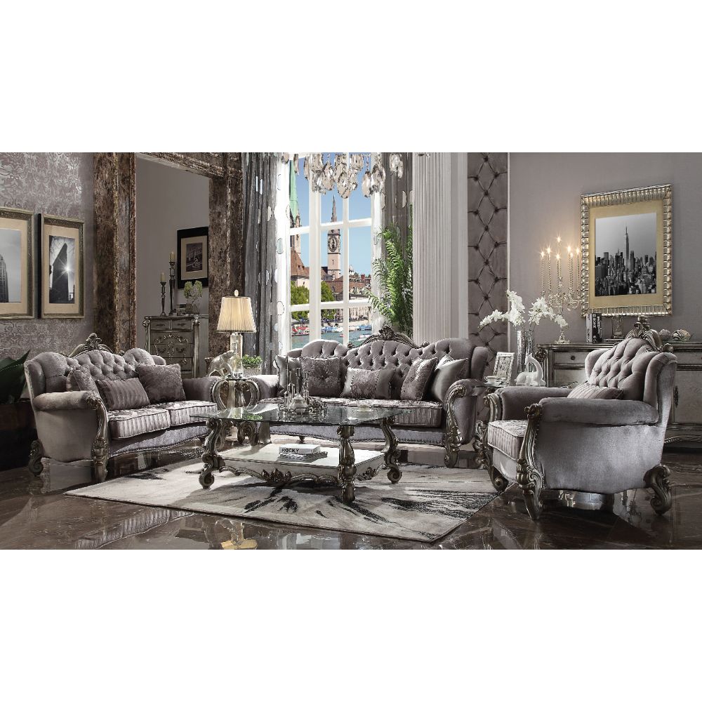 ACME Versailles Loveseat with 3 Pillows – detail – Lusso Furniture Miami