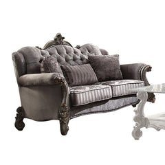 ACME Versailles Loveseat with 3 Pillows – side view – Lusso Furniture Miami