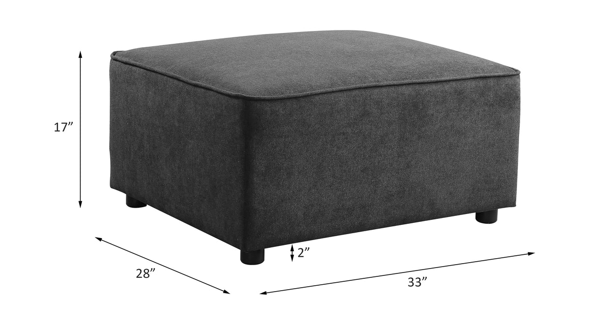 ACME Silvester Ottoman – angle view – Lusso Furniture Miami