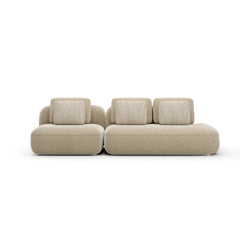 Caracole Sasso Oatmeal Small Sofa – front view – Lusso Furniture Miami