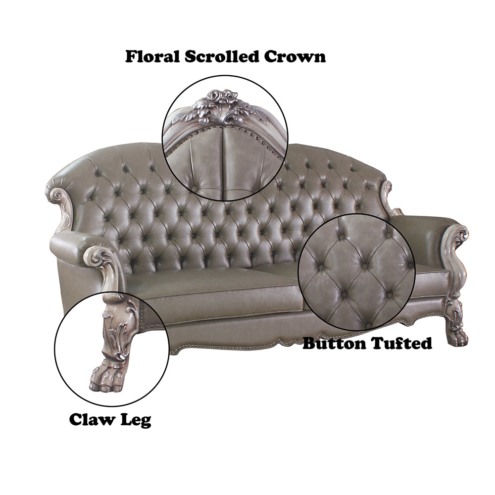 ACME Dresden Sofa with 5 Pillows – back view – Lusso Furniture Miami