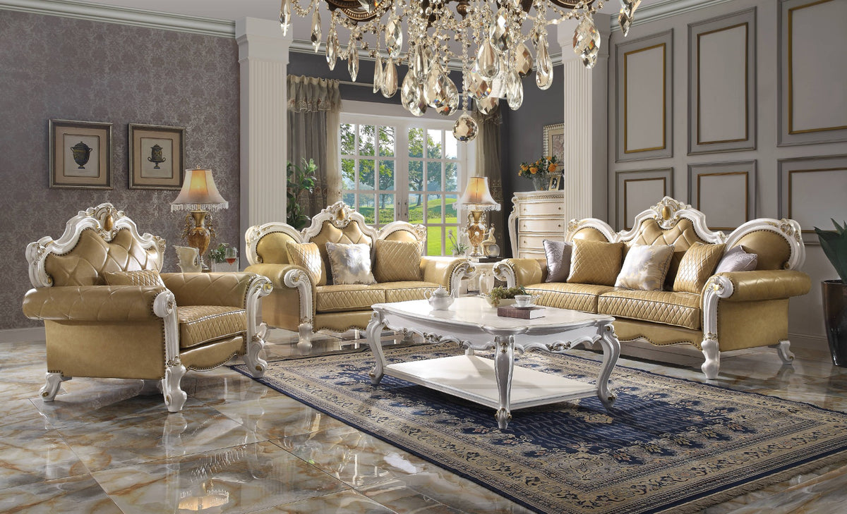 ACME Picardy Loveseat with 3 Pillows – close-up – Lusso Furniture Miami