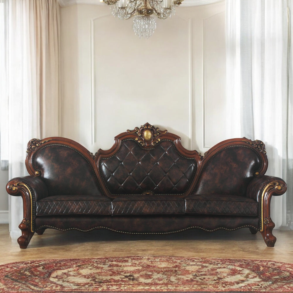 ACME Picardy Oversized Sofa with 5 Pillows – front view – Lusso Furniture Miami