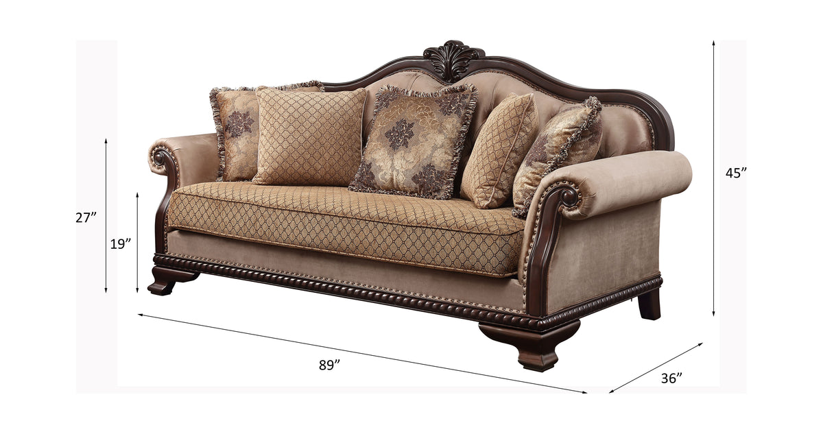 ACME Chateau De Ville Sofa – front view – Lusso Furniture Miami
