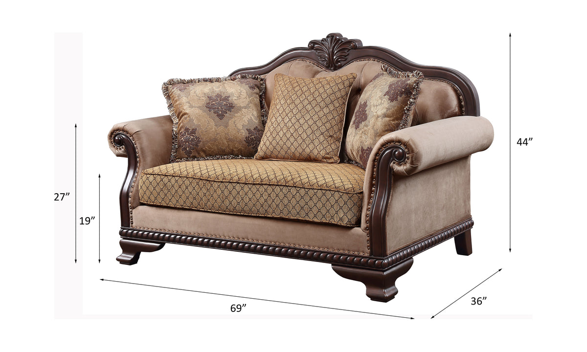ACME Chateau De Ville Loveseat – front view – Lusso Furniture Miami
