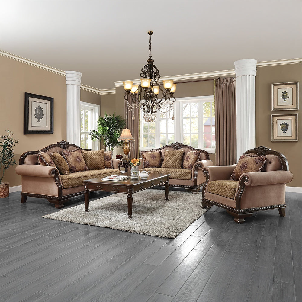 ACME Chateau De Ville Loveseat – side view – Lusso Furniture Miami