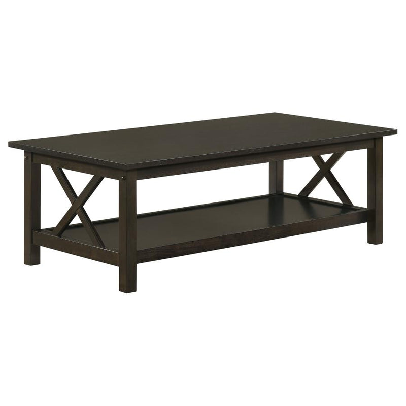 Rachelle 3-piece Rectangular Coffee Table Set Deep Merlot-zoom-