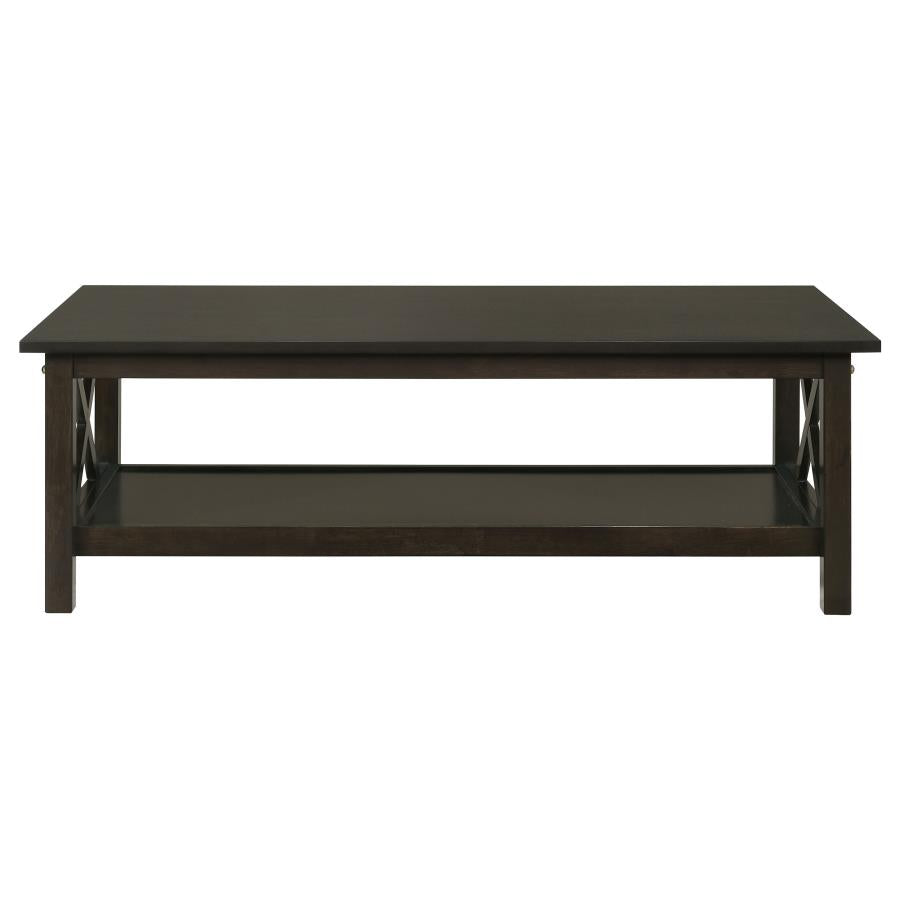 Rachelle 3-piece Rectangular Coffee Table Set Deep Merlot-zoom-4
