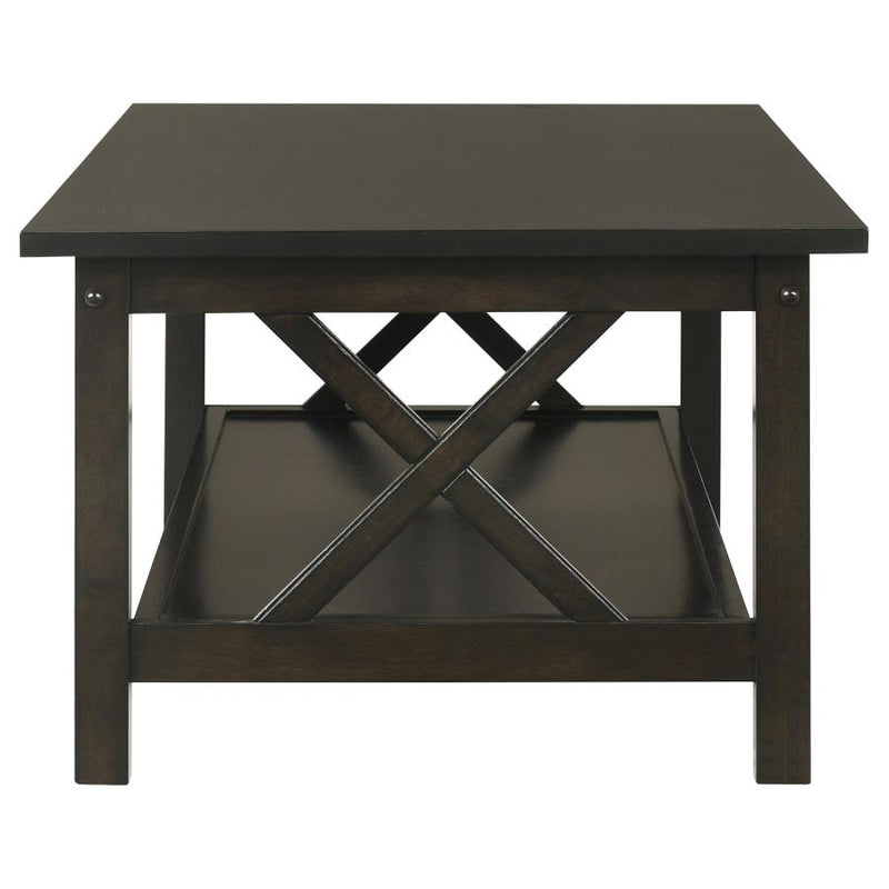 Rachelle 3-piece Rectangular Coffee Table Set Deep Merlot-zoom-
