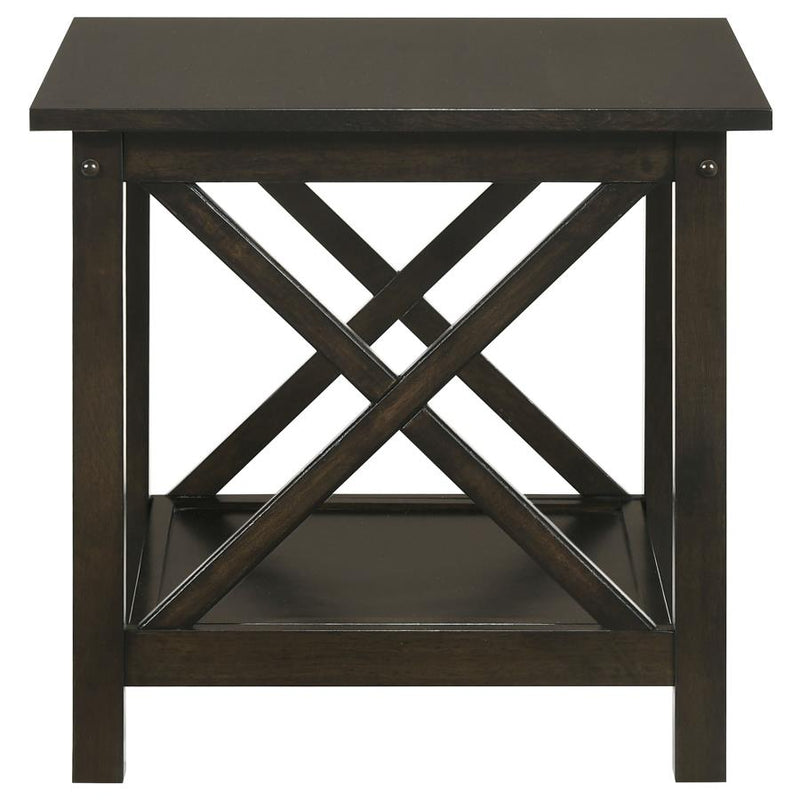 Rachelle 3-piece Rectangular Coffee Table Set Deep Merlot-zoom-