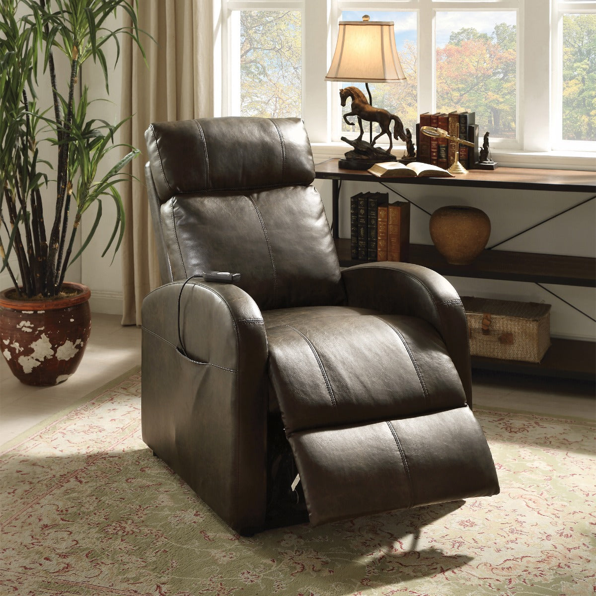 ACME Ricardo Power Lift Recliner – finish detail – Lusso Furniture Miami