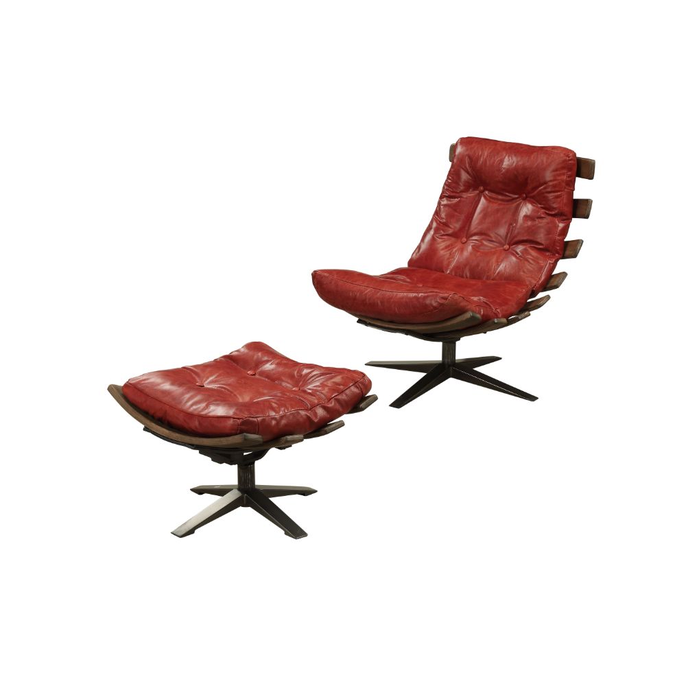 ACME Gandy Chair & Ottoman – front view – Lusso Furniture Miami