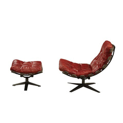 ACME Gandy Chair & Ottoman – side view – Lusso Furniture Miami