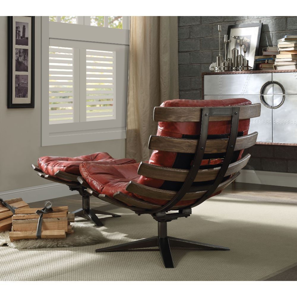 ACME Gandy Chair & Ottoman – top view – Lusso Furniture Miami