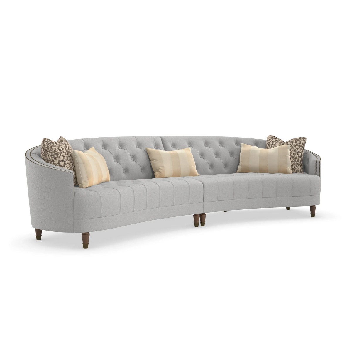 Caracole Right Arm Facing K Sofa – front view – Lusso Furniture Miami