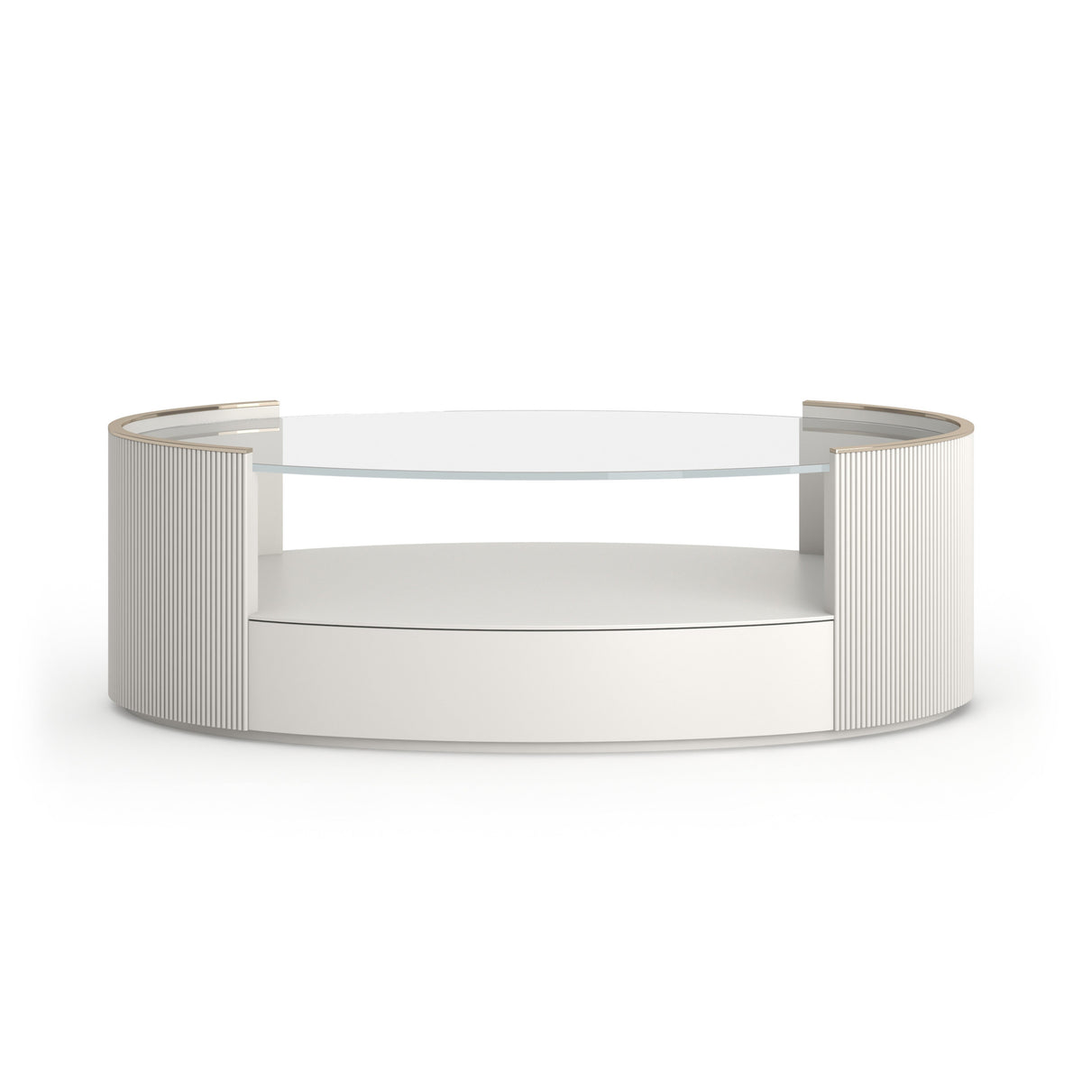 Caracole Love Oval Cocktail Table – front view – Lusso Furniture Miami