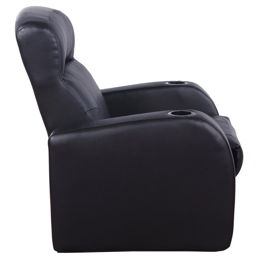 Cyrus Upholstered Track Arm Recliner Black-7