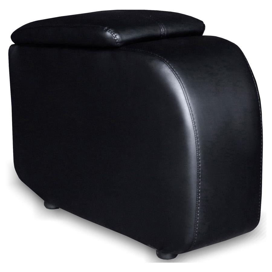 Cyrus Upholstered Home Theater Storage Wedge Console Black-1
