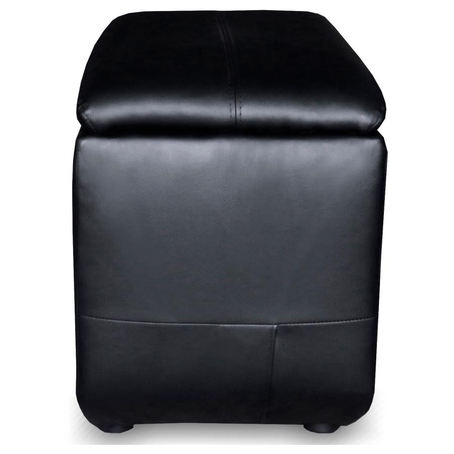 Cyrus Upholstered Home Theater Storage Wedge Console Black-3