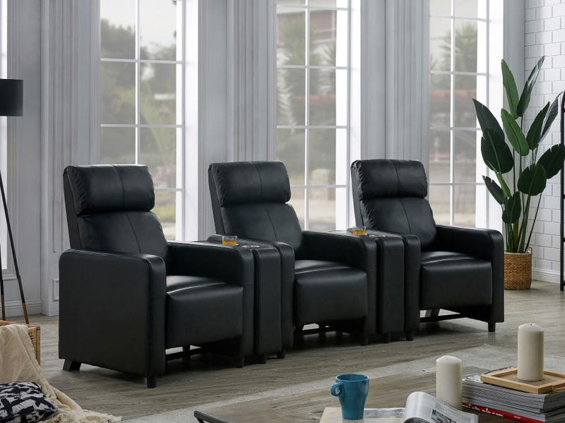 Toohey Upholstered Tufted Recliner Living Room Set Black-zoom-