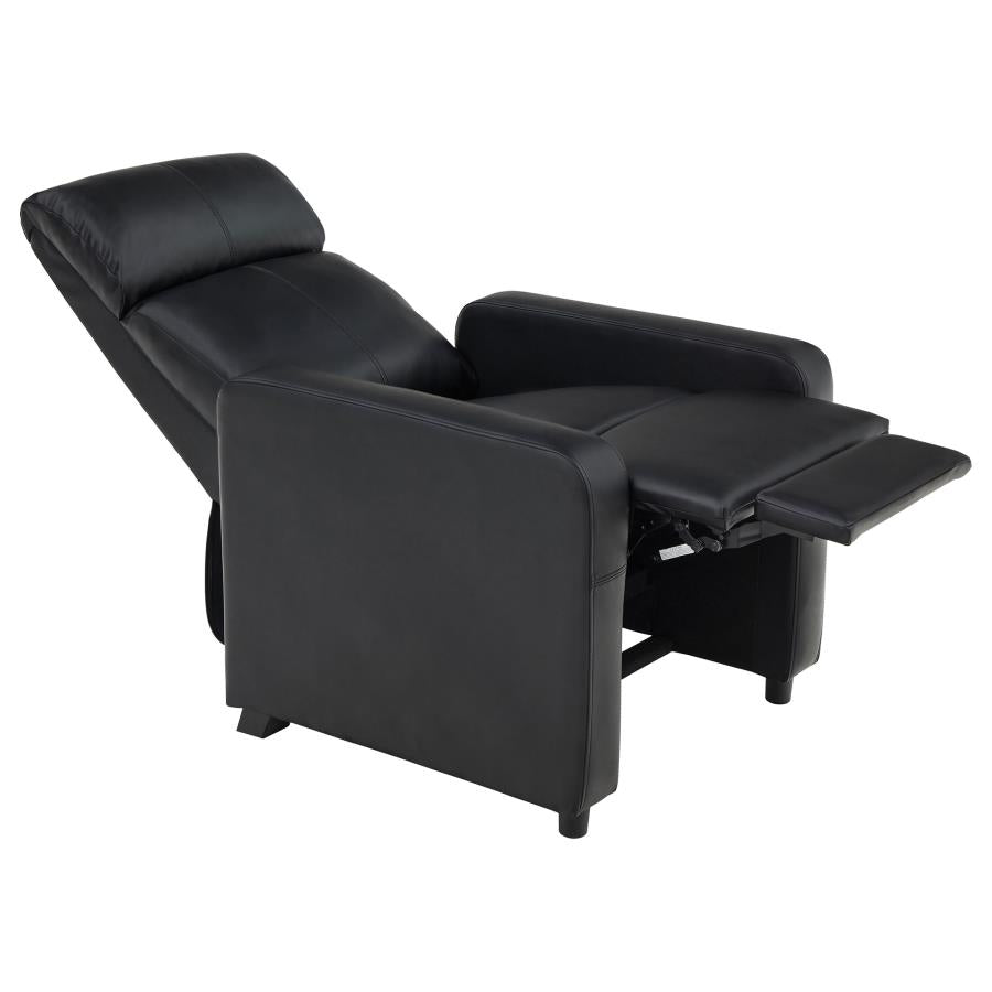 Toohey Upholstered Tufted Recliner Living Room Set Black-7