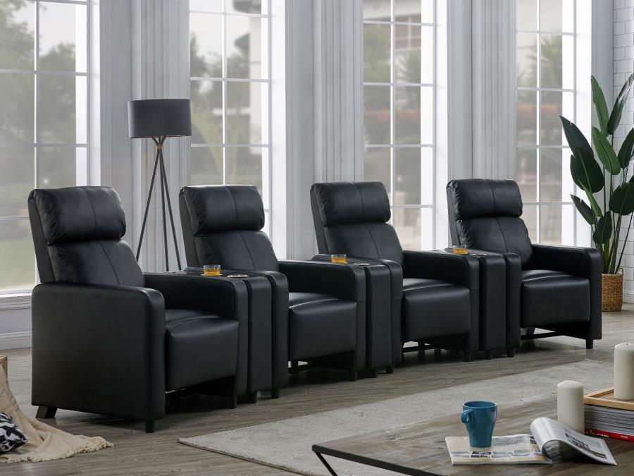 Toohey Upholstered Tufted Recliner Living Room Set Black-zoom-2