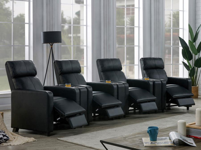 Toohey Upholstered Tufted Recliner Living Room Set Black-zoom-