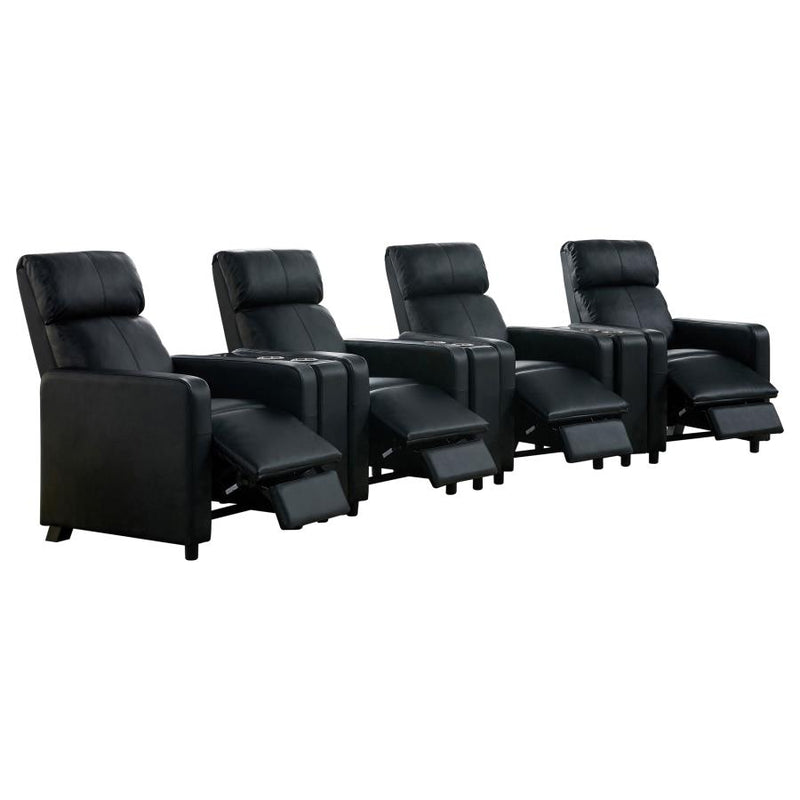 Toohey Upholstered Tufted Recliner Living Room Set Black-zoom-