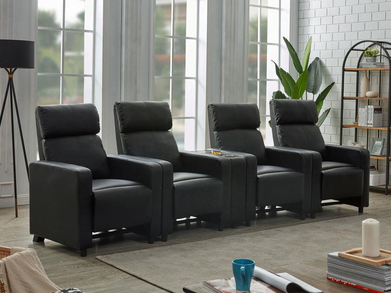 Toohey Upholstered Tufted Recliner Living Room Set Black-zoom-