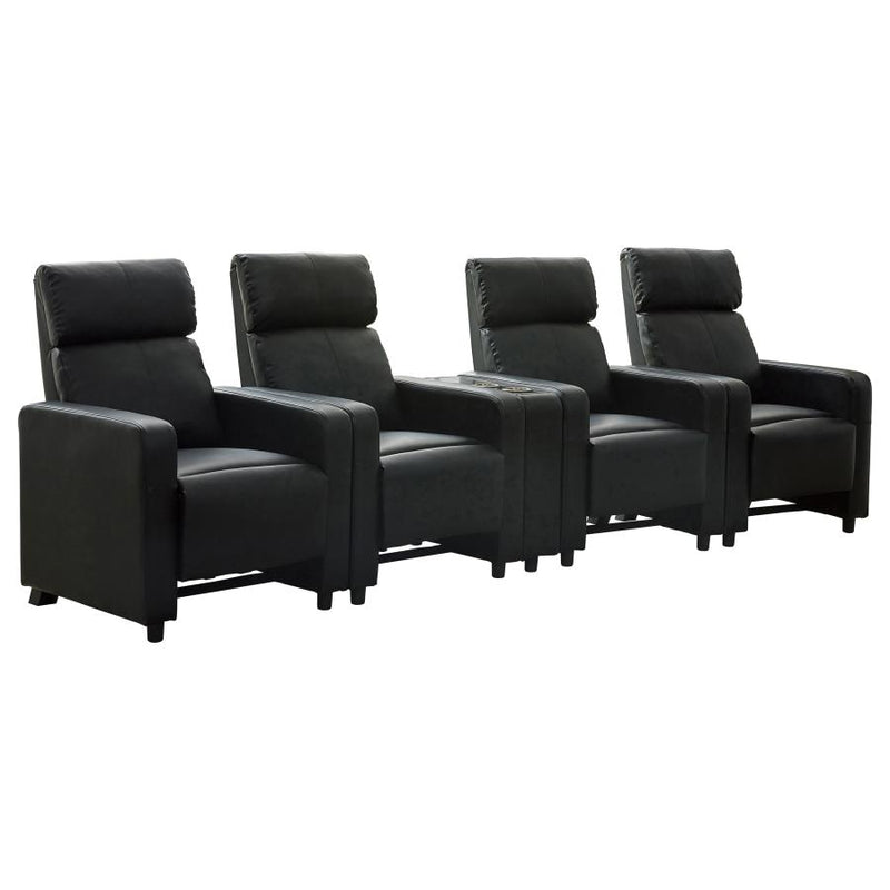 Toohey Upholstered Tufted Recliner Living Room Set Black-zoom-