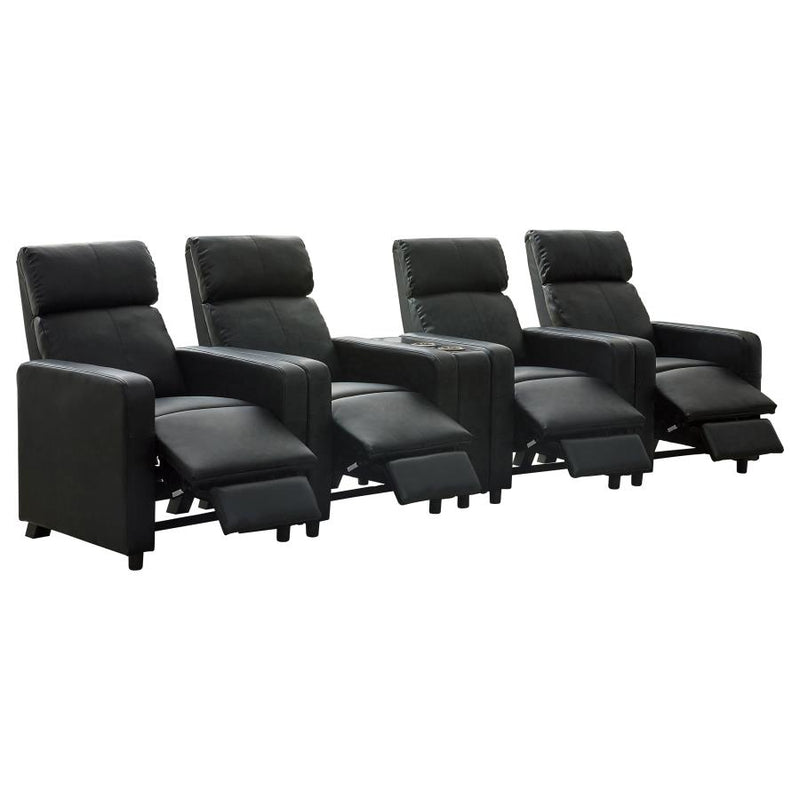 Toohey Upholstered Tufted Recliner Living Room Set Black-zoom-