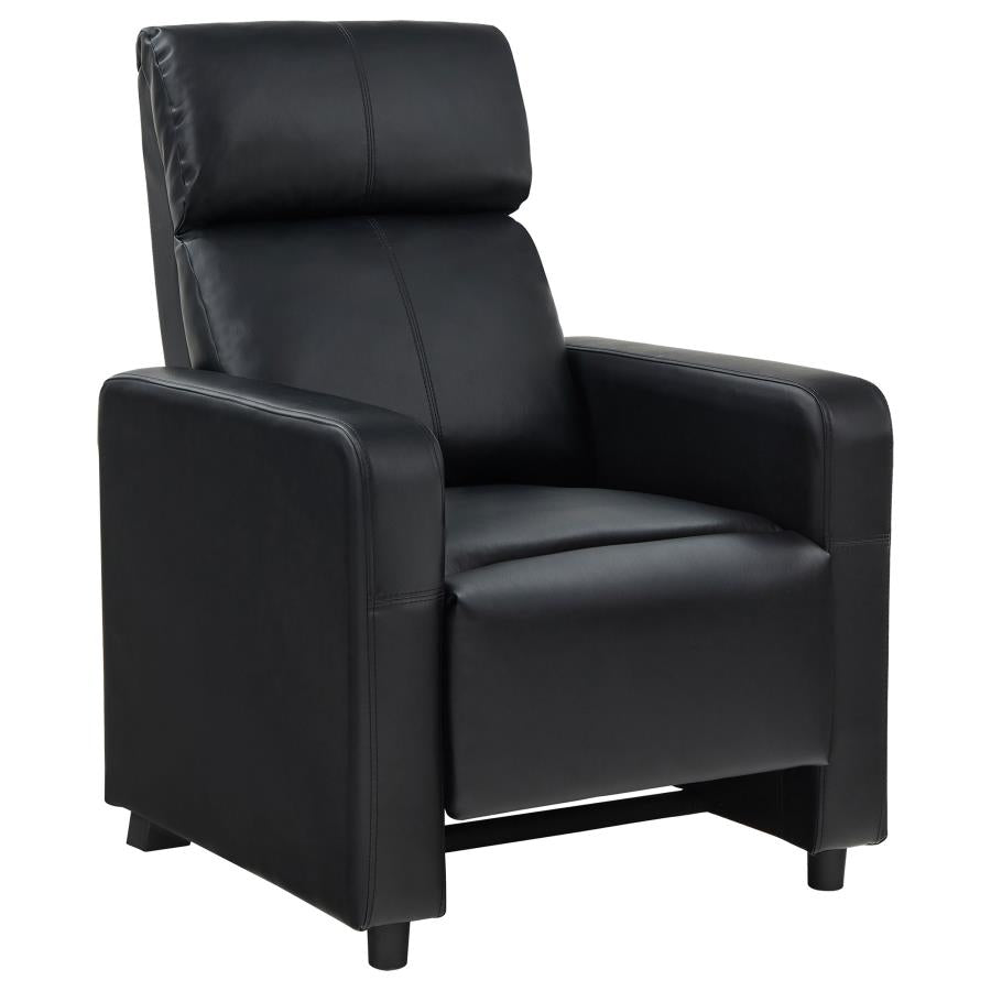 Toohey Upholstered Tufted Recliner Living Room Set Black-5