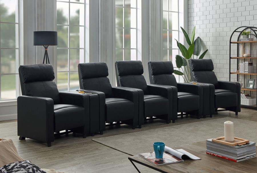Toohey Upholstered Tufted Recliner Living Room Set Black-zoom-2