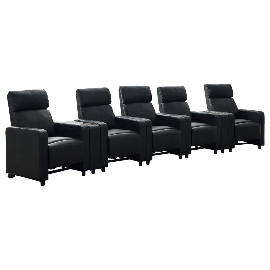 Toohey Upholstered Tufted Recliner Living Room Set Black-1